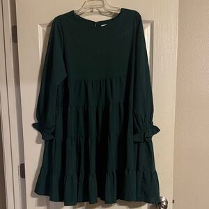 Amazon Dark Green Long Sleeve Dress